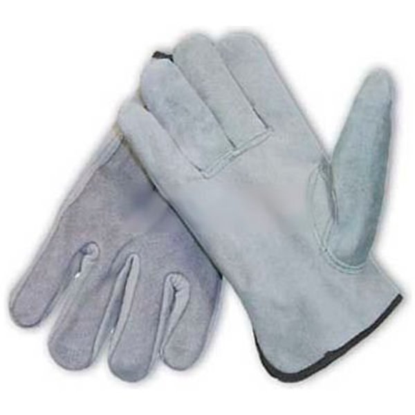 Pip PIP Split Cowhide Drivers Gloves, Premium Grade, Keystone Thumb, Gray, L 69-189/L